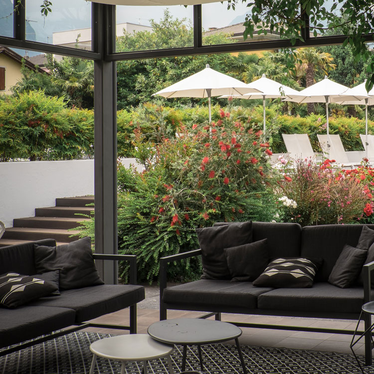 Day or night, it's always the right moment for a break at our Veranda at Hotel Luise